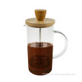 300mL Bamboo Lid Glass French Press Coffee Maker